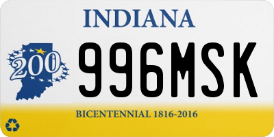 IN license plate 996MSK