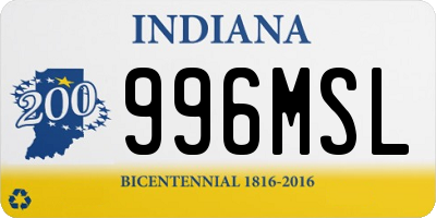 IN license plate 996MSL