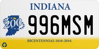 IN license plate 996MSM