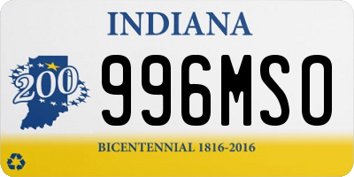 IN license plate 996MSO