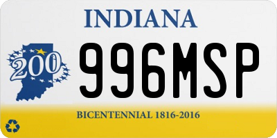 IN license plate 996MSP