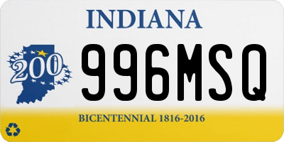 IN license plate 996MSQ