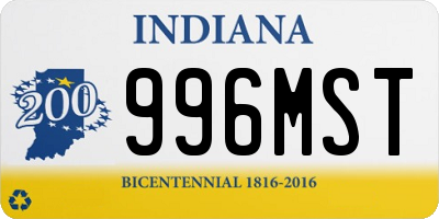 IN license plate 996MST