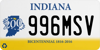 IN license plate 996MSV