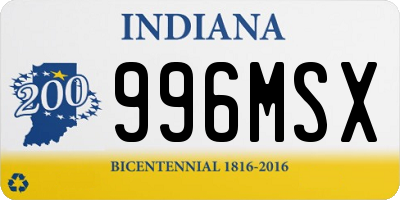 IN license plate 996MSX