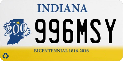 IN license plate 996MSY