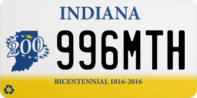 IN license plate 996MTH