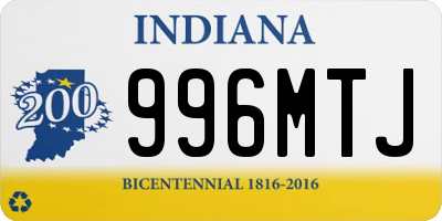 IN license plate 996MTJ