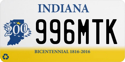 IN license plate 996MTK