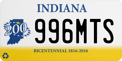 IN license plate 996MTS