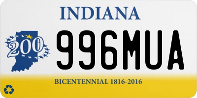 IN license plate 996MUA