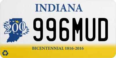 IN license plate 996MUD