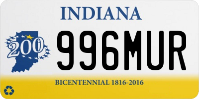 IN license plate 996MUR