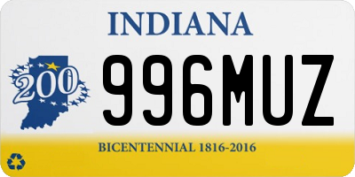 IN license plate 996MUZ