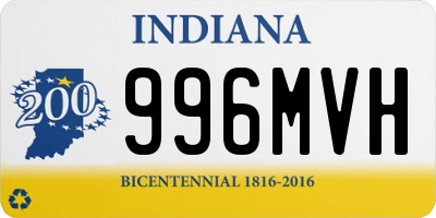 IN license plate 996MVH