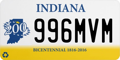 IN license plate 996MVM