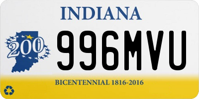 IN license plate 996MVU