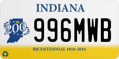 IN license plate 996MWB