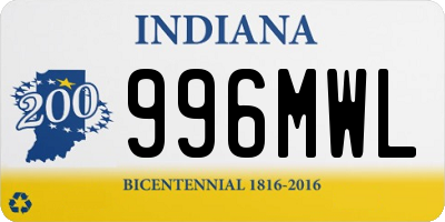 IN license plate 996MWL