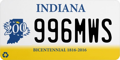 IN license plate 996MWS