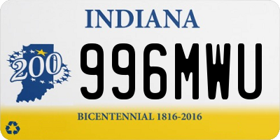 IN license plate 996MWU