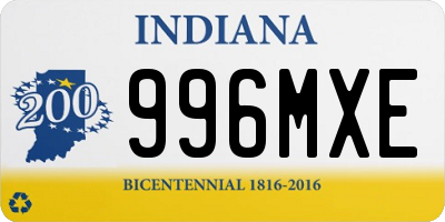 IN license plate 996MXE