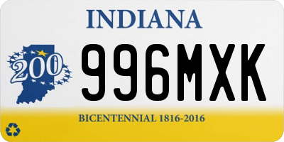 IN license plate 996MXK