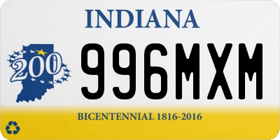 IN license plate 996MXM