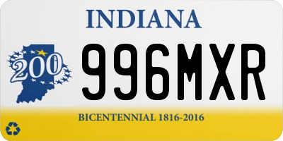 IN license plate 996MXR