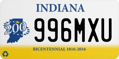 IN license plate 996MXU