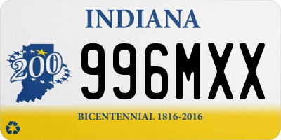 IN license plate 996MXX