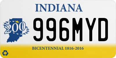 IN license plate 996MYD