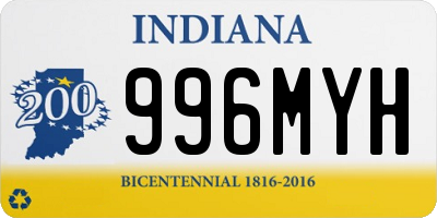 IN license plate 996MYH