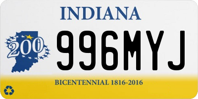 IN license plate 996MYJ
