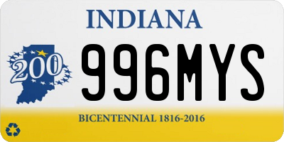 IN license plate 996MYS