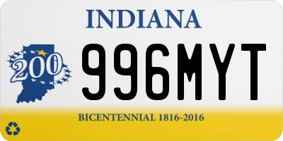 IN license plate 996MYT