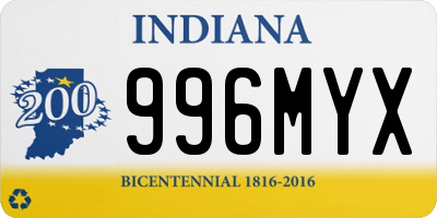 IN license plate 996MYX