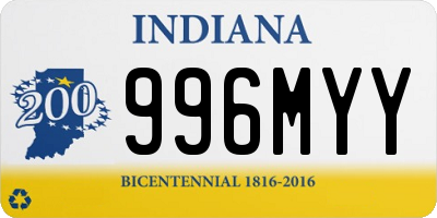 IN license plate 996MYY