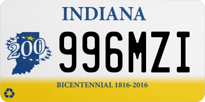 IN license plate 996MZI