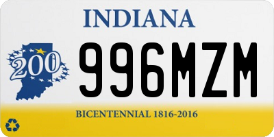 IN license plate 996MZM