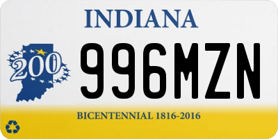 IN license plate 996MZN