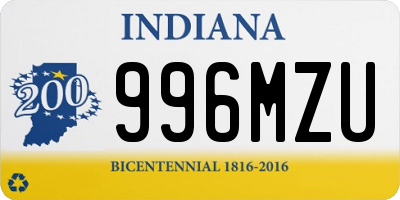 IN license plate 996MZU