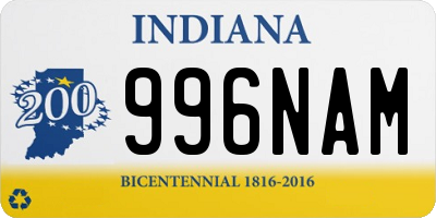 IN license plate 996NAM