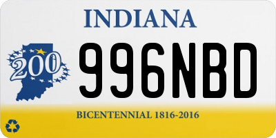 IN license plate 996NBD