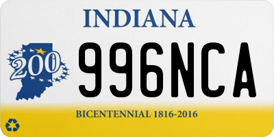 IN license plate 996NCA