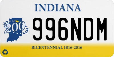 IN license plate 996NDM