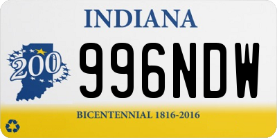 IN license plate 996NDW