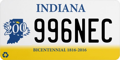 IN license plate 996NEC