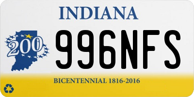 IN license plate 996NFS