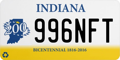IN license plate 996NFT